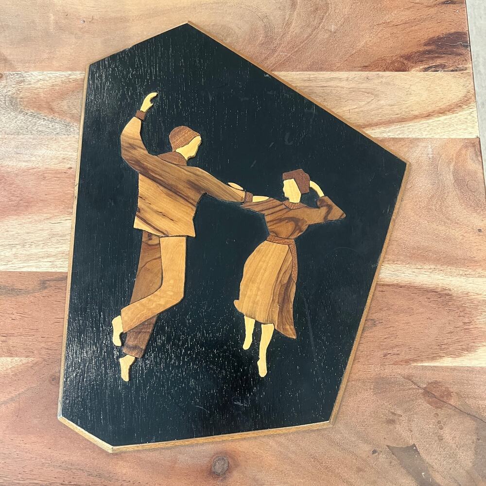 50's Retro vintage Wall Hanging MCM folk art wall plaque Swing Dance numbered